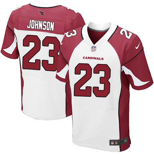  Cardinals #23 Chris Johnson White Men's Stitched NFL Elite Jersey