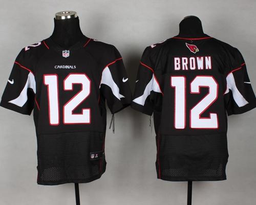  Cardinals #12 John Brown Black Alternate Men's Stitched NFL Elite Jersey