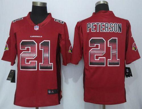  Cardinals #21 Patrick Peterson Red Team Color Men's Stitched NFL Limited Strobe Jersey
