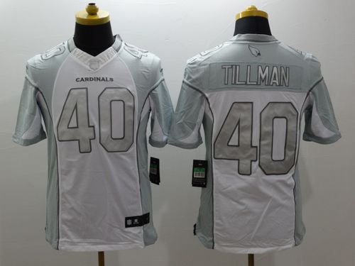  Cardinals #40 Pat Tillman White Men's Stitched NFL Limited Platinum Jersey