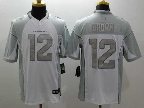  Cardinals #12 John Brown White Men's Stitched NFL Limited Platinum Jersey