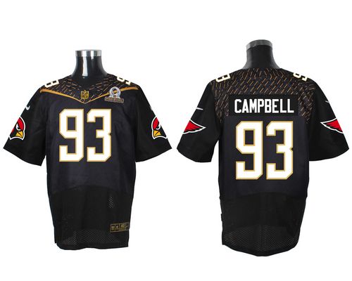  Cardinals #93 Calais Campbell Black 2016 Pro Bowl Men's Stitched NFL Elite Jersey