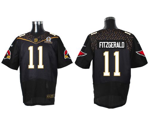 Cardinals #11 Larry Fitzgerald Black 2016 Pro Bowl Men's Stitched NFL Elite Jersey