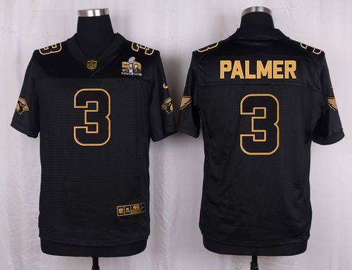  Cardinals #3 Carson Palmer Black Pro Line Gold Collection Men's Stitched NFL Elite Jersey