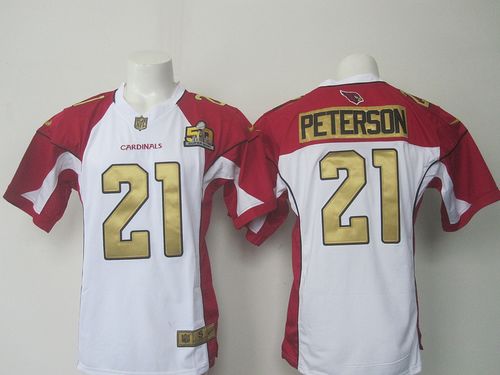  Cardinals #21 Patrick Peterson White Super Bowl 50 Collection Men's Stitched NFL Elite Jersey