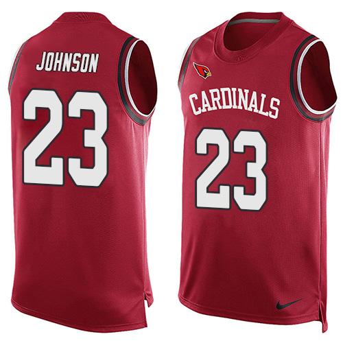  Cardinals #23 Chris Johnson Red Team Color Men's Stitched NFL Limited Tank Top Jersey