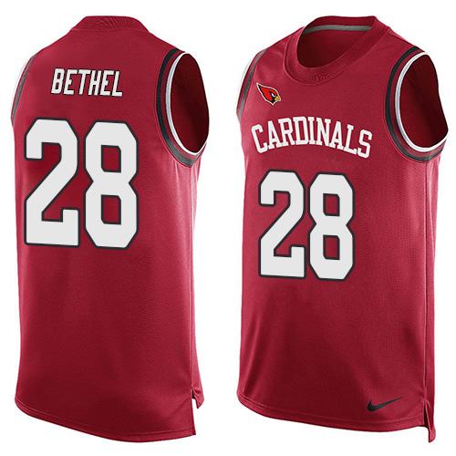 Cardinals #28 Justin Bethel Red Team Color Men's Stitched NFL Limited Tank Top Jersey