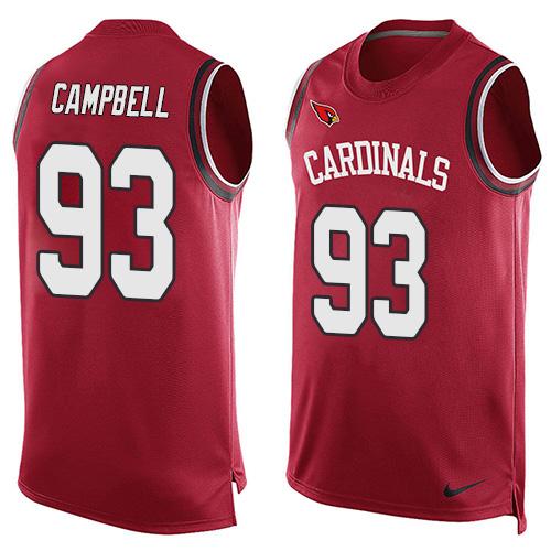  Cardinals #93 Calais Campbell Red Team Color Men's Stitched NFL Limited Tank Top Jersey