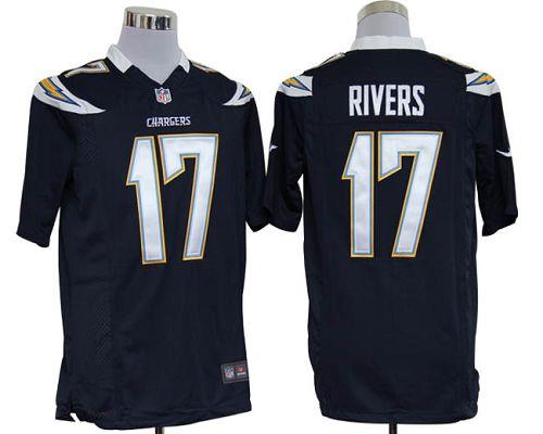  Chargers #17 Philip Rivers Navy Blue Team Color Men's Stitched NFL Game Jersey