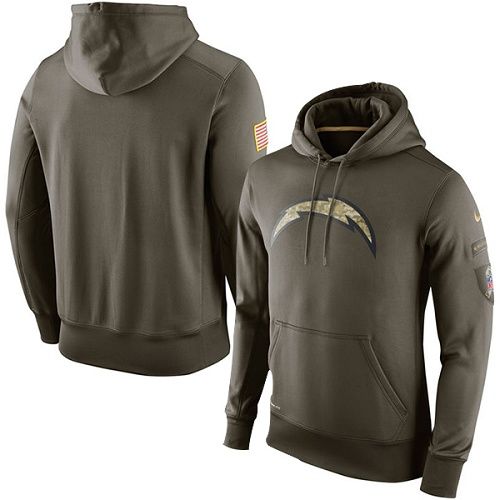 Men's San Diego Chargers  Olive Salute To Service KO Performance Hoodie