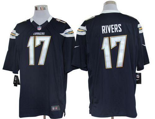  Chargers #17 Philip Rivers Navy Blue Team Color Men's Stitched NFL Limited Jersey