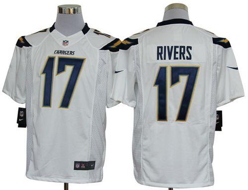  Chargers #17 Philip Rivers White Men's Stitched NFL Limited Jersey