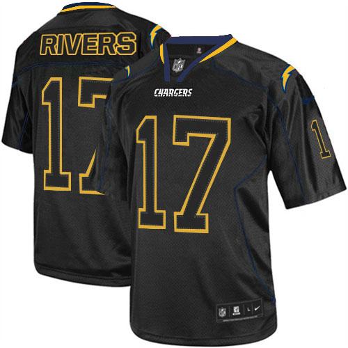  Chargers #17 Philip Rivers Lights Out Black Men's Stitched NFL Elite Jersey