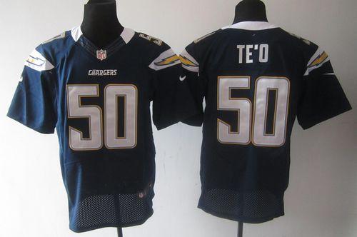  Chargers #50 Manti Te'o Navy Blue Team Color Men's Stitched NFL Elite Jersey