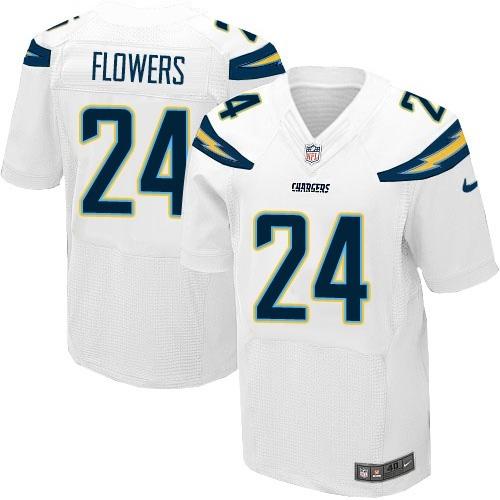  Chargers #24 Brandon Flowers White Men's Stitched NFL New Elite Jersey