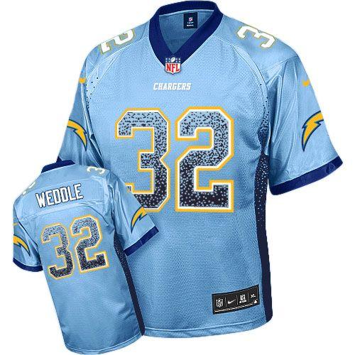  Chargers #32 Eric Weddle Electric Blue Alternate Men's Stitched NFL Elite Drift Fashion Jersey