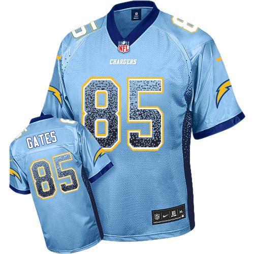  Chargers #85 Antonio Gates Electric Blue Alternate Men's Stitched NFL Elite Drift Fashion Jersey