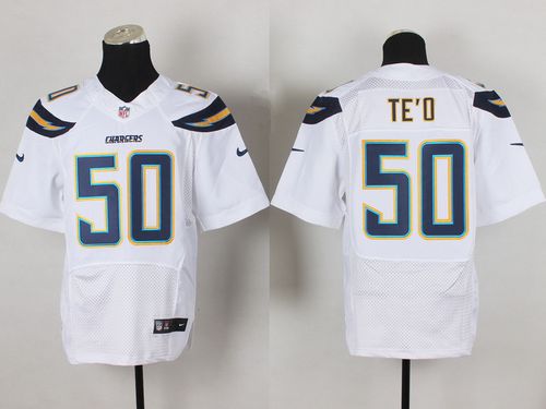  Chargers #50 Manti Te'o White Men's Stitched NFL New Elite Jersey
