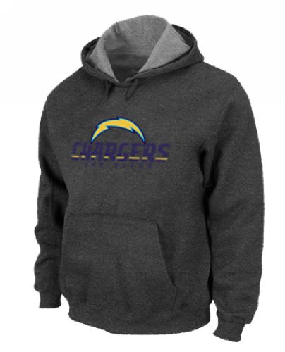 San Diego Chargers Authentic Logo Pullover Hoodie Dark Grey