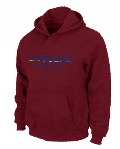 San Diego Chargers Authentic Font Pullover Hoodie Red