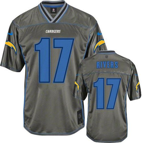  Chargers #17 Philip Rivers Grey Men's Stitched NFL Elite Vapor Jersey