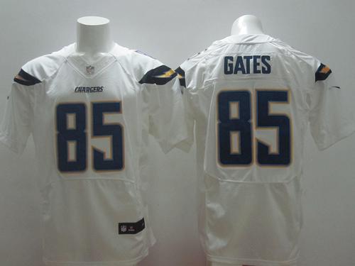  Chargers #85 Antonio Gates White Men's Stitched NFL New Elite Jersey