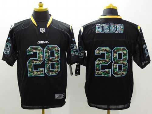  Chargers #28 Melvin Gordon Black Men's Stitched NFL Elite Camo Fashion Jersey