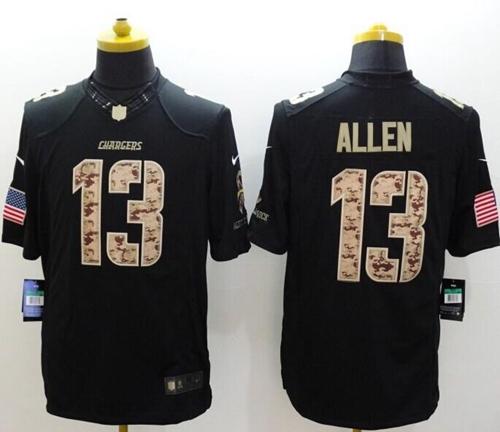  Chargers #13 Keenan Allen Black Men's Stitched NFL Limited Salute to Service Jersey
