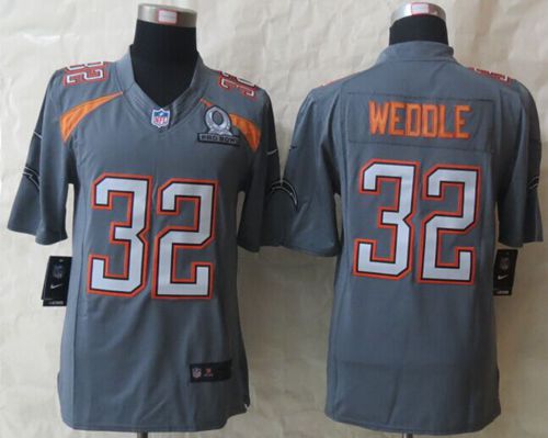  Chargers #32 Eric Weddle Grey Pro Bowl Men's Stitched NFL Elite Team Irvin Jersey