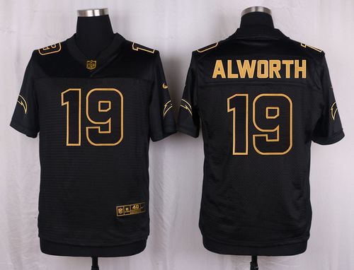  Chargers #19 Lance Alworth Black Men's Stitched NFL Elite Pro Line Gold Collection Jersey