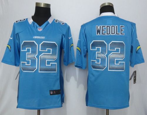  Chargers #32 Eric Weddle Electric Blue Alternate Men's Stitched NFL Limited Strobe Jersey