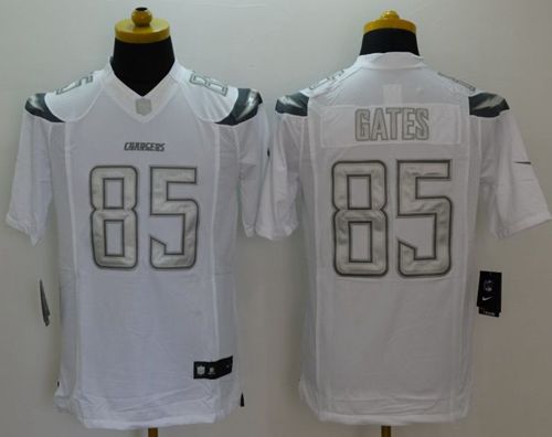  Chargers #85 Antonio Gates White Men's Stitched NFL Limited Platinum Jersey