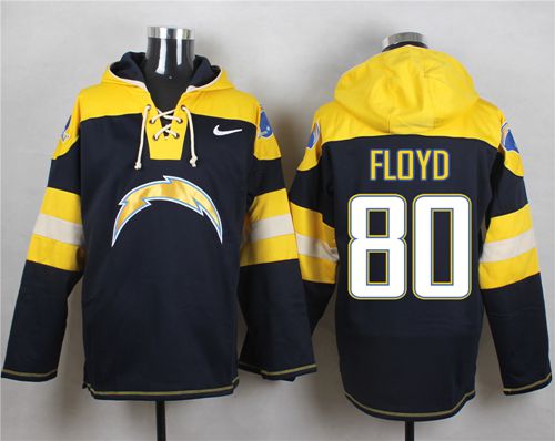  Chargers #80 Malcom Floyd Navy Blue Player Pullover NFL Hoodie