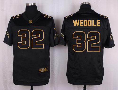  Chargers #32 Eric Weddle Black Men's Stitched NFL Elite Pro Line Gold Collection Jersey