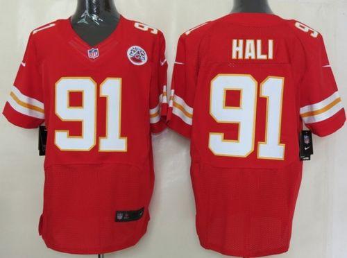  Chiefs #91 Tamba Hali Red Team Color Men's Stitched NFL Elite Jersey