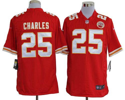  Chiefs #25 Jamaal Charles Red Team Color Men's Stitched NFL Game Jersey