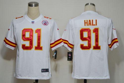  Chiefs #91 Tamba Hali White Men's Stitched NFL Game Jersey