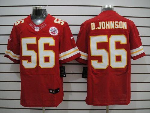  Chiefs #56 Derrick Johnson Red Team Color Men's Stitched NFL Elite Jersey