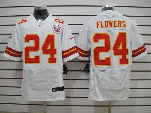  Chiefs #24 Brandon Flowers White Men's Stitched NFL Elite Jersey