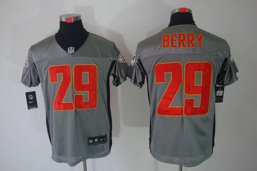  Chiefs #29 Eric Berry Grey Shadow Men's Stitched NFL Elite Jersey