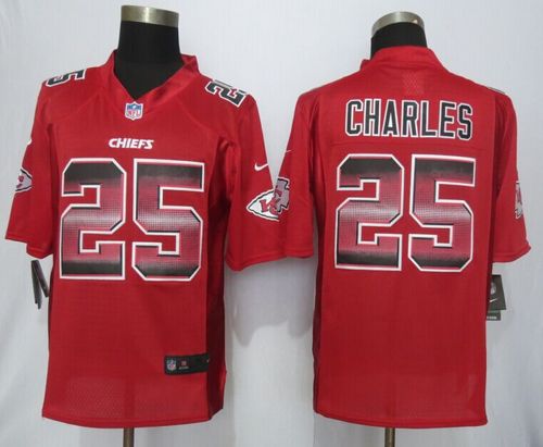  Chiefs #25 Jamaal Charles Red Team Color Men's Stitched NFL Limited Strobe Jersey
