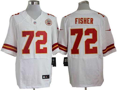  Chiefs #72 Eric Fisher White Men's Stitched NFL Elite Jersey