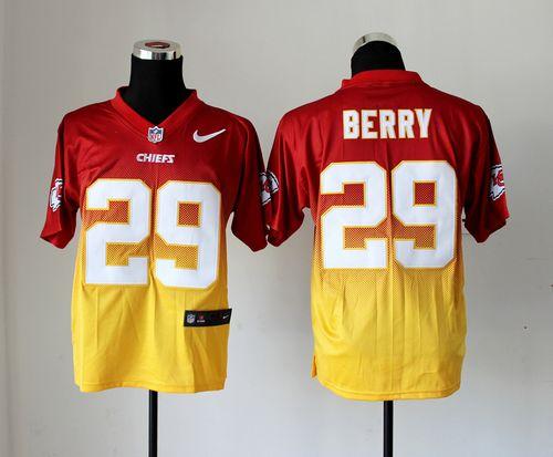  Chiefs #29 Eric Berry Red/Gold Men's Stitched NFL Elite Fadeaway Fashion Jersey