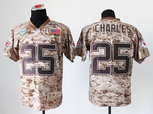  Chiefs #25 Jamaal Charles Camo Men's Stitched NFL New Elite USMC Jersey