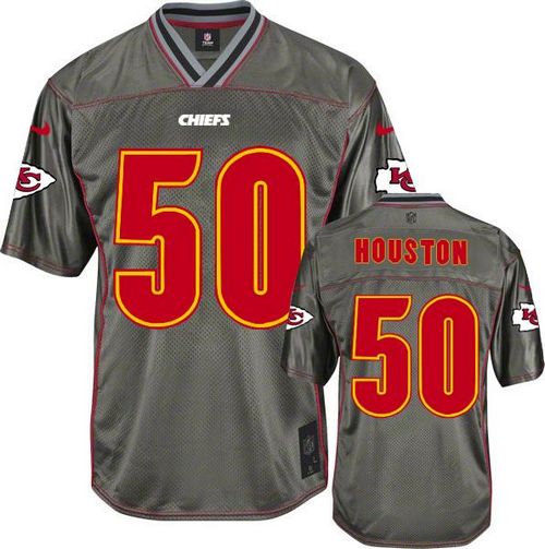  Chiefs #50 Justin Houston Grey Men's Stitched NFL Elite Vapor Jersey