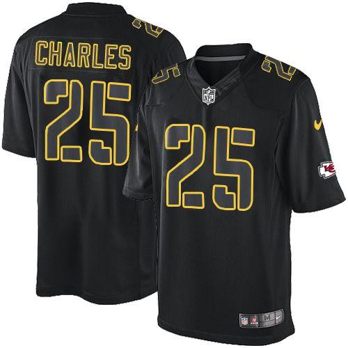  Chiefs #25 Jamaal Charles Black Men's Stitched NFL Impact Limited Jersey