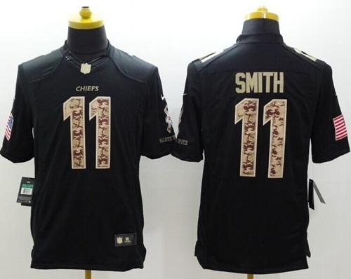  Chiefs #11 Alex Smith Black Men's Stitched NFL Limited Salute to Service Jersey