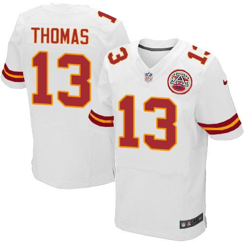  Chiefs #13 De'Anthony Thomas White Men's Stitched NFL Elite Jersey