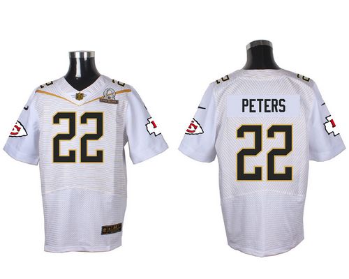  Chiefs #22 Marcus Peters White 2016 Pro Bowl Men's Stitched NFL Elite Jersey
