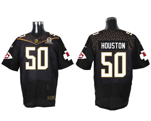  Chiefs #50 Justin Houston Black 2016 Pro Bowl Men's Stitched NFL Elite Jersey